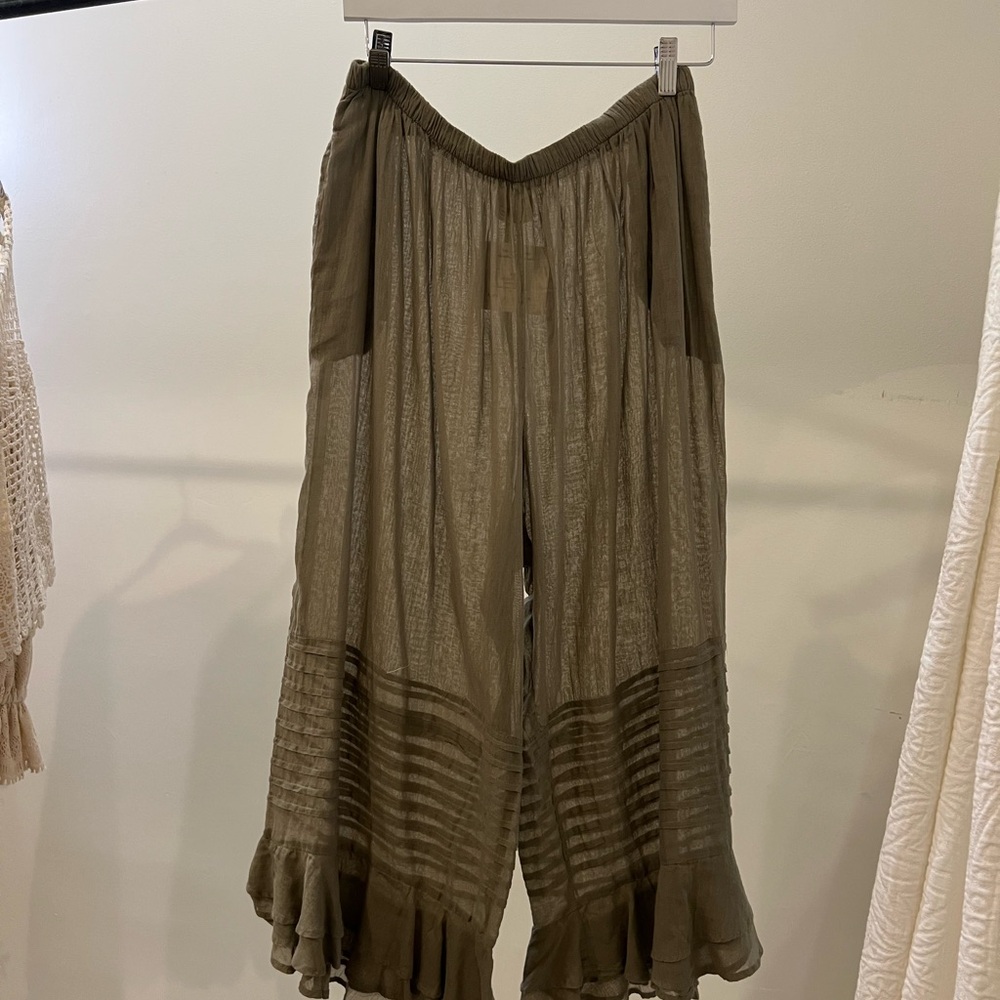 Elegant Olive Green Women's Pants